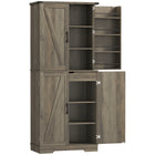 HOMCOM - Armoire de garde-manger de cuisine style ferme 72 po - gris ivoire clair-Deux armoires, huit étagères de porte et un tiroir offrent un grand espace de rangement 