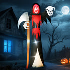 Outsunny - Faucheuse gonflable Halloween 12 pi - décoration extérieure-Couleur : Noir, Rouge 
