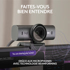 Logitech - MX Brio webcam 4K Ultra HD - 1080p à 60 IPS - Noir-Faites-vous parfaitement entendre: les 2 micros intégrés avec technologie Beamforming et réduction du bruit minimisent les bruits de fond grâce à l’IA pour vous assurer d’être clairement entendu