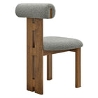 Modway - Torian Tissu Boucle Chaise à manger - Noyer gris clair - Ensemble de 2-8