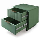 Manhattan Comfort - Table de nuit moderne Granville 18,11" à 2 tiroirs - Vert sauge - Lot de 2-10