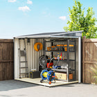 Outsunny - Abri de rangement extérieur adossé 5 pi x 7 pi avec kit de fondation-Placez facilement cet abri de jardin dans n'importe quel coin de la cour grâce à son design adossé au mur  
