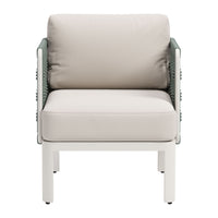 Zuo - Bridgehampton Fauteuil avec accoudoirs - Blanc-Coussins amovibles et pratiques