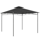 Outsunny - Pavillon 10 pi l x 10 pi L - pavillon de jardin So pi L avec toit à 2 niveaux - gris foncé-Tissu polyester 180g/m² avec revêtement PA protège contre la pluie et les rayons nocifs du soleil