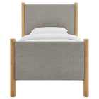Modway - Maven Taille jumelle Tissu tapis Lit de plateforme, Chêne de blé-Support en lattes de bois