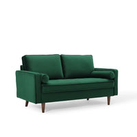 Modway - Valour Performance Velvet Loveseat - Vert-Loveseat moderne du milieu du siècle