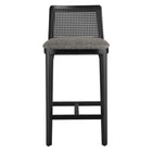 Modway - Monarch Bois et rotin Tabouret de comptoir - Noir Noir Gris-7
