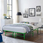 Modway - Horizon Acier inoxydable Cadre de lit queen-lit, Vert-Espace de rangement généreux de 14"