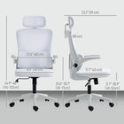 Vinsetto - Fauteuil de bureau haut avec repose-tête rotatif, support lombaire - blanc crème-Hauteur d’assise réglable pour s’adapter à votre style de position assise 