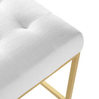 Modway - Privy Acier inoxydable doré Tissu rembourré Tabouret de bar - Or Blanc-Capacité de poids du tabouret de bar : 331 lb