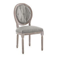 Modway - Arise Français vintage Tissu rembourré Fauteuil d’appoint de salle à manger - Gris clair-Fauteuil d’accompagnement français vintage