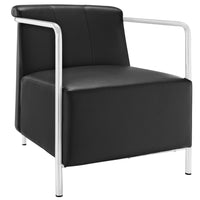 Modway - Ebb Vinyle rembourré Chaise longue - Noir-Chaise longue contemporaine