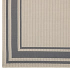 Modway - Rim Bordure solide intérieure et extérieure Tapis de comédie 8 pi l x 10 pi L - Gris et beige-Polypropylène 100% doux