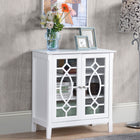 HOMCOM - Buffet vitrine 29,7 po L avec portes vitrées à double cadre - blanc-Portes vitrées avec encadrement orné permettant d'exposer de la vaisselle décorative ou des objets précieux tout en les protégeant de la poussière 