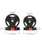Soozier - Disques de poids, lot de 4, 2 x 17 lb + 2 x 11 lb-Trois poignées offrent des options d’entraînement sans barre
