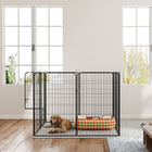 PawHut - Parc à chiens robuste à 8 panneaux avec porte pour grands chiens - 47 po H-Loquet de verrouillage pour maintenir la porte bien fermée