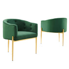 Modway - Savour Touffe Performance Velvet Chaises d’accent - Émeraude - Ensemble de 2-Chaises d’accent touffées - Ensemble de 2