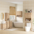 HOMCOM - Armoire murale de salle de bain avec étagère réglable, étagère ouverte et dessus effet marbre - chêne-Conception murale qui économise un espace précieux au sol, idéale pour les petites salles de bain