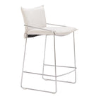 Zuo - Pola Tabouret de comptoir - Blanc-Support d’accoudoirs