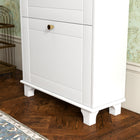 HOMCOM - Armoire à chaussures étroite avec 2 tiroirs basculants pour rangement - blanc-Fabriqué en MDF peint et panneaux de particules pour plus de durabilité 