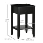 HOMCOM - Table d’appoint - noir - lot de 2-Grand espace sur le dessus et étagère inférieure ouverte pour des décorations ou d'autres objets 