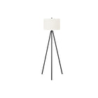 Monarch Specialties - Luminaire - 63 po H Lampadaire - Métal Noir - Abat-Jour Ivoire / Crème - Contemporain-Ce lampe sur pied accrocheur de 63 pouces de haut au design trépied contemporain présente une finition métallique noire frappante, contrastée par un élégant abat-jour en lin ivoire, parfait pour éclairer les coins d'une pièce
