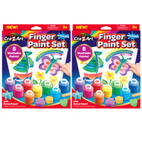 Cra-Z-Art - Ensemble de peintures à doigts lavables - 8 couleurs par ensemble - 2 ensembles-Parfait pour les jeunes artistes