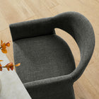 Modway - Talia 37 pouces Tissu rembourré Tabouret de comptoir - Fusain-Larges accoudoirs angulaires