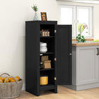 HOMCOM - Armoire de cuisine avec étagères réglables et porte simple pour salle à manger - noir-Panneau de particules laminé pour un entretien facile 