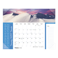 Blueline - 2027 Calendrier sous-main mensuel Imagine - 22 po x 17 po - Panoramas du monde - bilingue-12 mois, de janvier à décembre