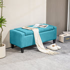 HOMCOM - Banc de rangement avec pouf à dessus rabattable - vert-Le couvercle rabattable facilite l'ouverture et le rangement des objets encombrants 