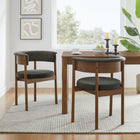 Modway - Clea Revêtement courbé Chaises de salle à manger Ensemble de 2 - Charbon de bois-Épingles de pied non marquées