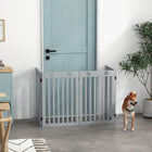 PawHut - Barrière pour animaux extra large autoportante 80 po avec pieds de support - gris clair-Le système de pliage double face avec des charnières de qualité permet de le mettre facilement dans différentes formes 