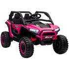 Qaba - Camion électrique pour 2 places 24V 7AH avec suspension à ressorts - rose-Sièges spacieux pouvant accueillir confortablement deux enfants 