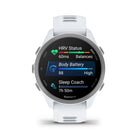 Garmin - Forerunner 170 Music - Whitestone avec bracelet Whitestone/Cloud Blue-Obtenez des plans d'entraînement personnalisés incluant désormais des séances de course-marche qui s'adaptent de façon dynamique après chaque séance selon vos performances et votre récupération