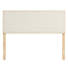 Modway - Sparta Tissage Cuir végane Tête de lit Queen, Beige naturel-5 positions de montage ajustables en hauteur