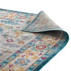 Modway - Success Médaillon vintage floral vieilli Anisah Tapis de 5 pi l x 8 pi L - Bleu Ivoire Jaune Orange-8
