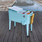 Permasteel - Glacière de patio 80 pintes - Turquoise-Deux poignées pour un déplacement facile