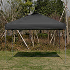 Outsunny - Tente auvent pliante 10 pi l x 10 pi L avec aération sur le toit et sac - Noir-Structure en acier pour un soutien solide