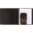 Five Star - Pochette à crayons Stand 'N Store - 8 po x 4,5 po - noir / gris-2 boucles s'adaptant aux reliures à 3 anneaux standard