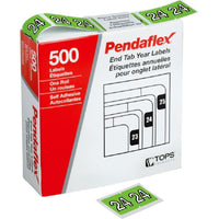 Pendaflex - Étiquette annuel 2024 - Vert pâle - Paquet de 500-Compatible avec les étiquettes de la série DataFile L8800 pour une intégration sans faille dans votre système de classement existant.