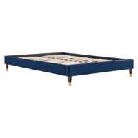 Modway - Harlow Performance Velvet Cadre complet de plate-forme, Marine-Cadre complet de plate-forme