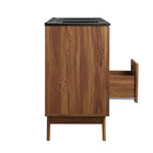 Modway - Soma 48" Meuble de salle de bain à double lavabo - Noir noyer-Trous centraux de 8"