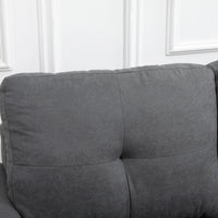 HOMCOM - Canapé sectionnel avec méridienne interchangeable pour chambre - gris foncé-Utilisé comme canapé en L à gauche ou en L à droite grâce à la méridienne réversible 