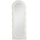 HOMCOM - Miroir irrégulier ondulé avec cadre - 23,6 po l x 63 po h - blanc-Grand miroir de 63 po x 23,6 po (160 x 60 cm) assurant une réflexion complète du corps 