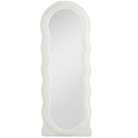 HOMCOM - Miroir irrégulier ondulé avec cadre - 23,6 po l x 63 po h - blanc-Grand miroir de 63 po x 23,6 po (160 x 60 cm) assurant une réflexion complète du corps 