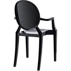 Nicer Furniture - fauteuil fantôme de Louis XVI - noir - 2 pièces-Design moderne et innovant - Noir, Polycarbonate robuste, Tendance