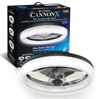 Bell+Howell - Ventilateur de plafond CannonX à profil bas de 35,5 cm (14 po) avec éclairage et télécommande - Noir-Le fandelier de 14 po au fini noir élégant combine un ventilateur de plafond encastré à profil bas et un anneau lumineux à DEL à 360 degrés, idéal pour les chambres, les appartements, les cuisines, les bureaux et les plafonds bas