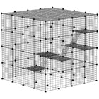 PawHut - Cage pour chat 55 po d’intérieur à 4 niveaux DIY avec plateformes et rampes-Conception spacieuse à quatre niveaux offrant suffisamment d’espace pour plusieurs chats 
