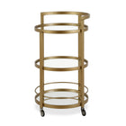 Hudson&Canal - Chariot de bar rond Hause 21"W - Laiton-Un design contemporain moderne pour votre cuisine, votre bureau, votre espace de divertissement et plus encore